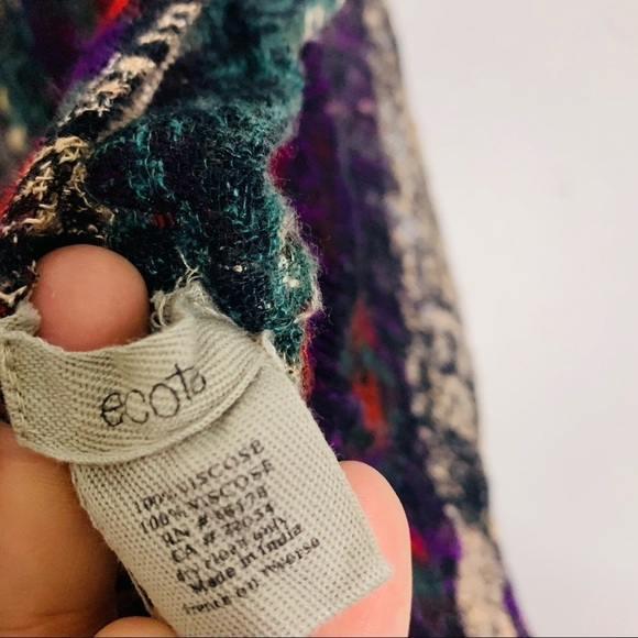 ECOTE Multicolor bohemian weave infinity scarf o/s adult accessory - Picture 6 of 7